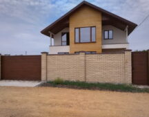 Ворота консольные и калитка нашего производства с заполнение М гофр цвет Темный дуб (двусторонняя панель) 1
