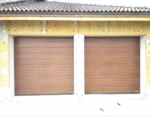 ворота секционные Хьорман М гофр Decograine Dark Oak 2500x2500 C Promatic